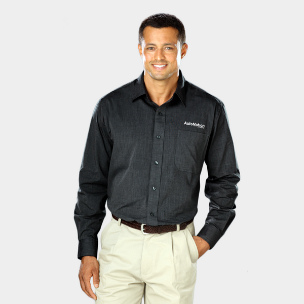 Mens Button-Down Crossweave Dress Shirt - AutoNation
