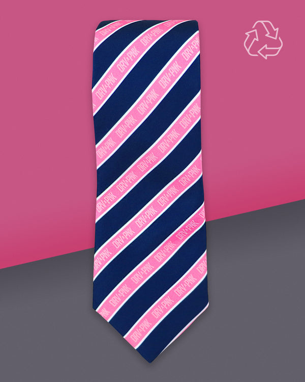 Knotty Tie® - Drive Pink Men's Necktie - Logo Striped
